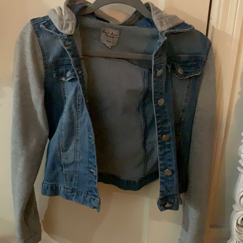 Denim and gray jacket